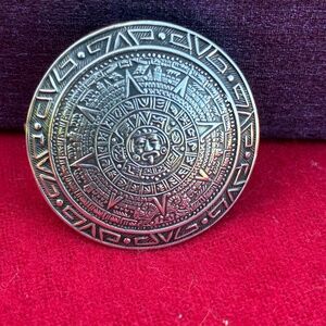 Aztec Calendar Pendant/Pin (Sterling Silver)